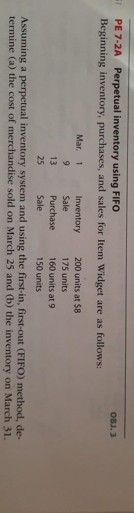 page 375 PE 7-2A 51 PE 7-2A Perpetual inventory using FIFO