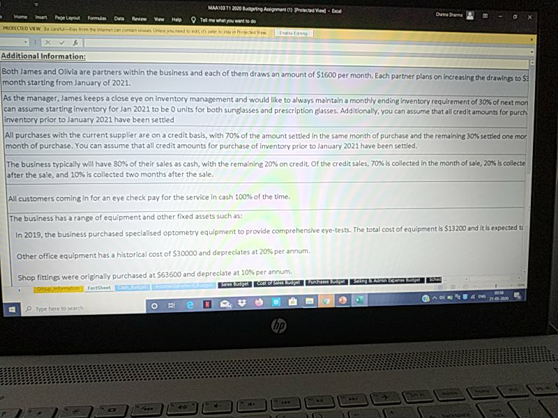 &admin expense budget, schedule of cash collection. quarter 1 run from 1