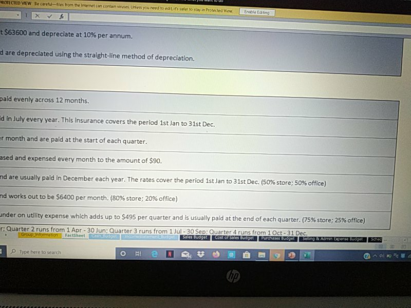 dec. need to make all the budgets from jan 2021 to dec