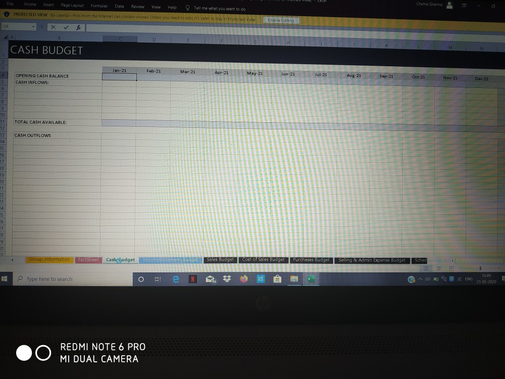 Budget Sche Type here to search O N * 4ING 21-05-20 lp