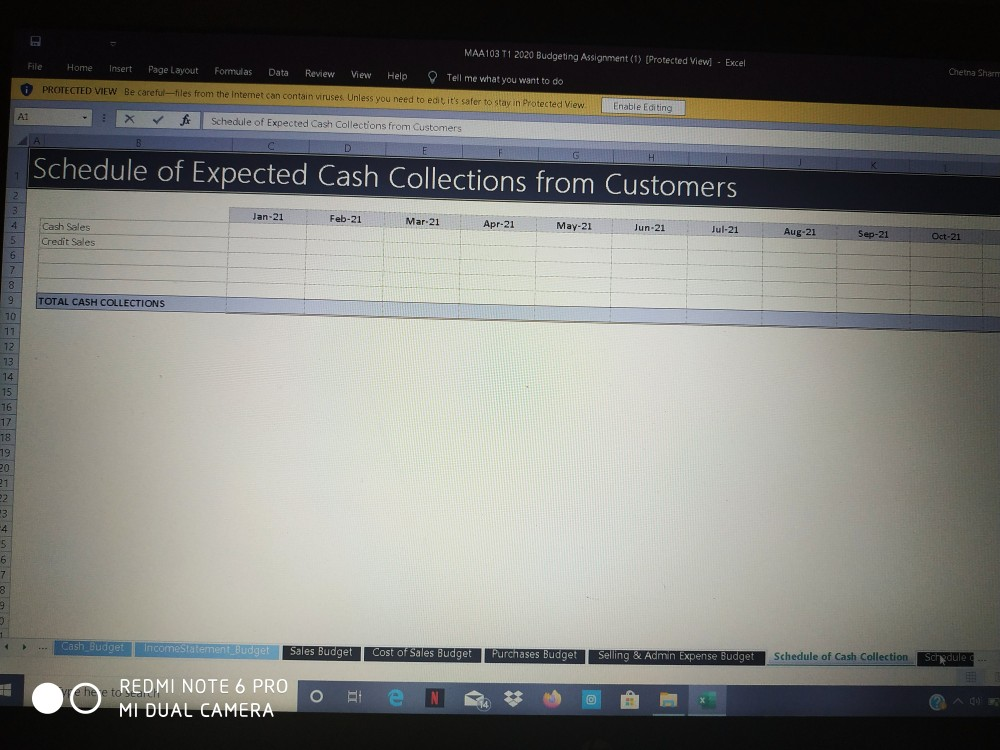 Budget Seling & Admin Expense Budget Sched here to search O !