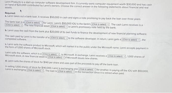  Lanni Products is a start-up computer software development firm. It currently