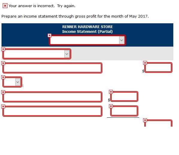 cost of the merchandise sold was $1,290. 5 Received credit from Braun's