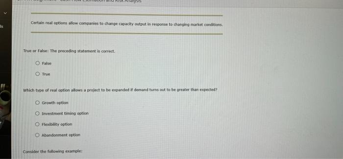 evaluate these embedded options which are called real options. The models used