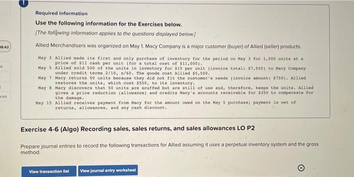  please answer everything!! all journal entries! Required information Use the following