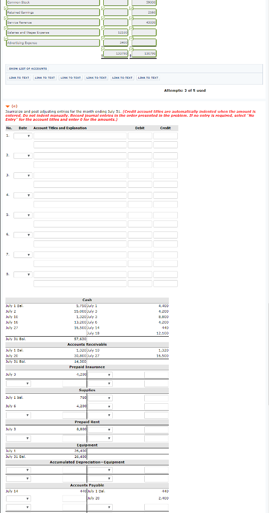 Cansultants post-csing balacn was asfollans: Oebit Creelit Accounts receivable 440 1,200 ,000