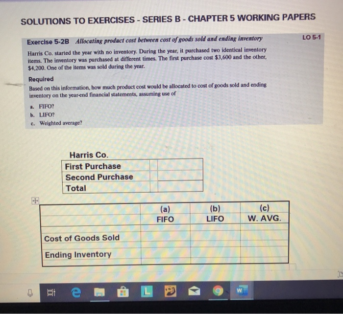  SOLUTIONS TO EXERCISES - SERIES B - CHAPTER 5 WORKING PAPERS