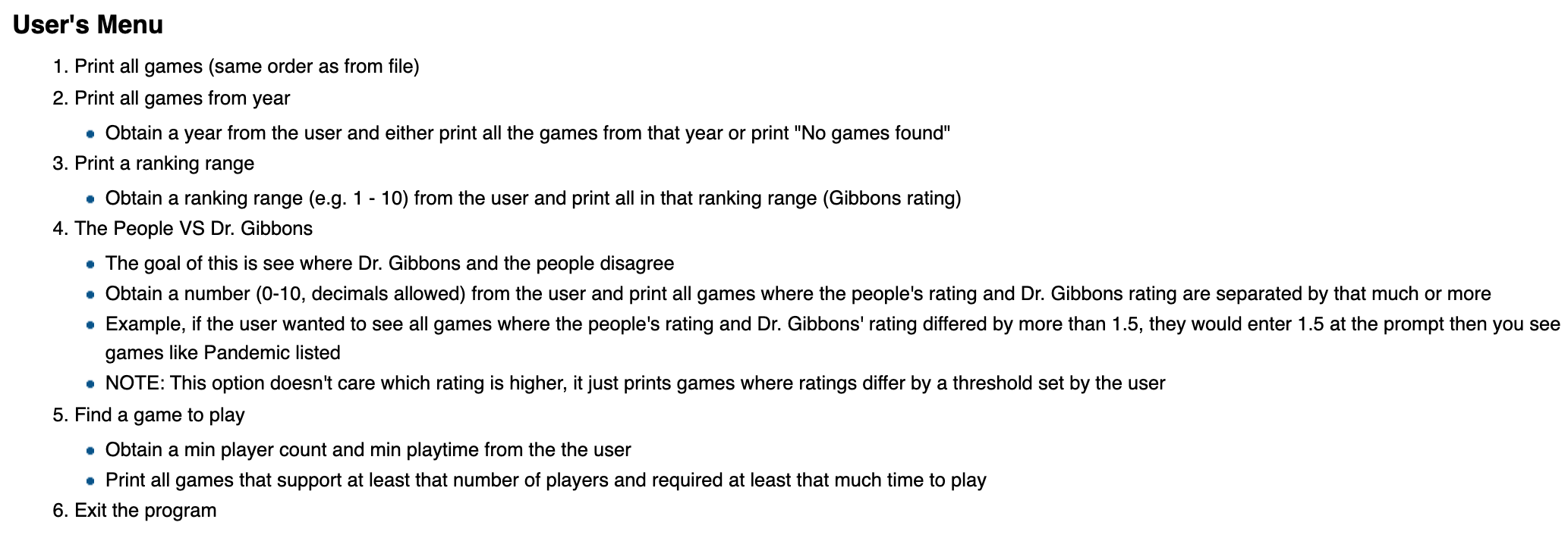 the boardgame name , gibbons rating, peoples rating, the year it was