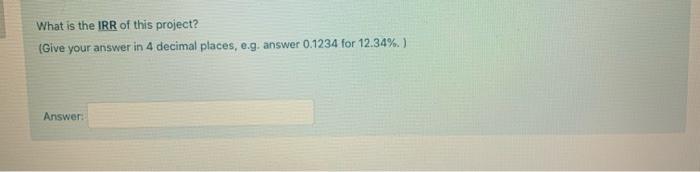 return on projects of this risk class is 11 percent. Time 3