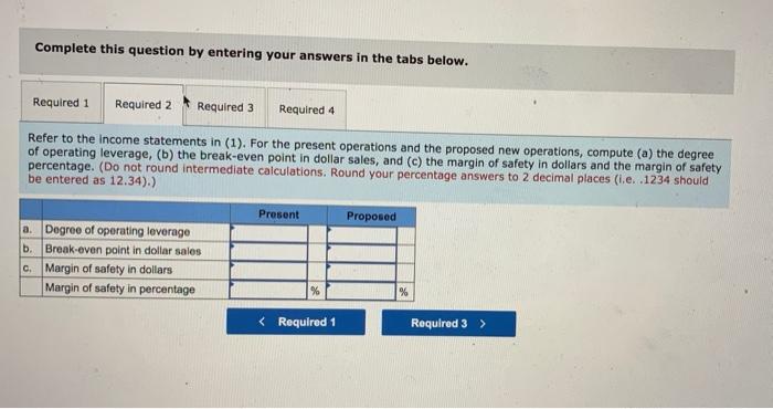 $24 per unit) Variable expenses Contribution margin Fixed expenses Het operating income