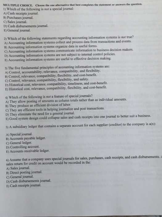  MULTIPLE CHOICE. Choose the one alternative that best completes the statement