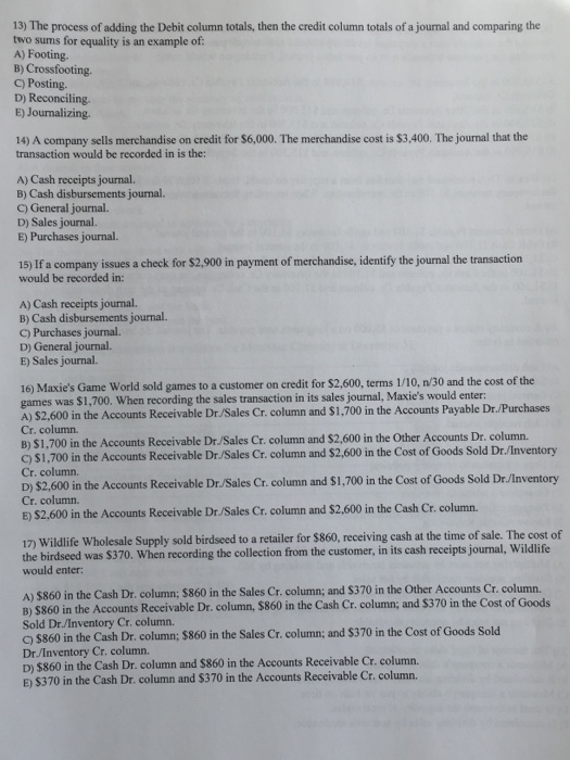 special journal: A) Cash receipts journal. B) Purchases journal. C) Sales journal.