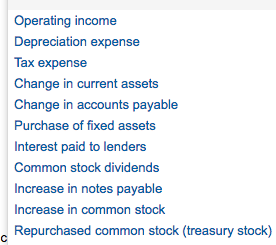 inflows as positive values and cash outflows as negative values.) FREE CASH