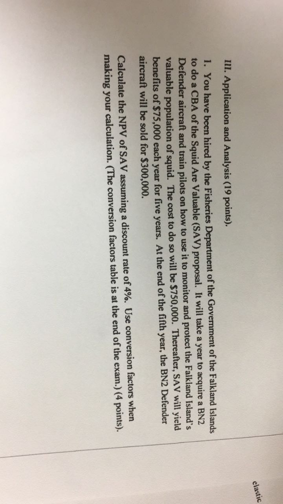 clastic IlI. Application and Analysis (19 points). 1. You have been
