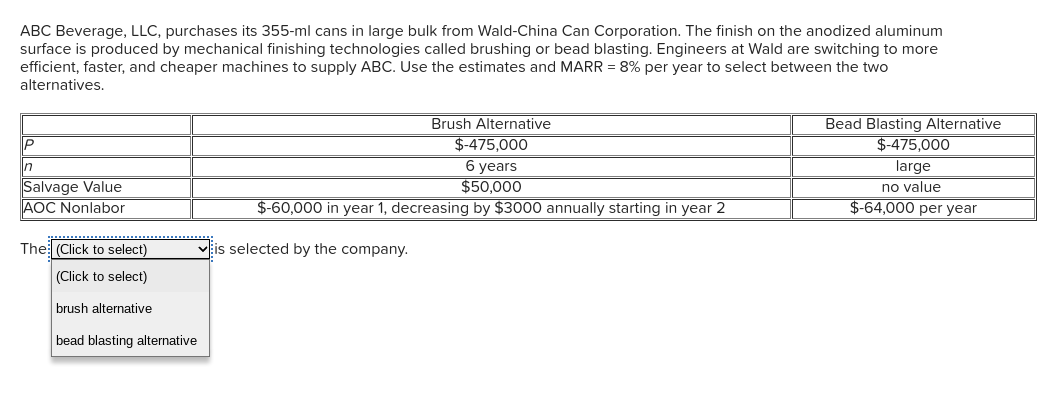 Please solve by hand! ABC Beverage, LLC, purchases its 355-ml cans in