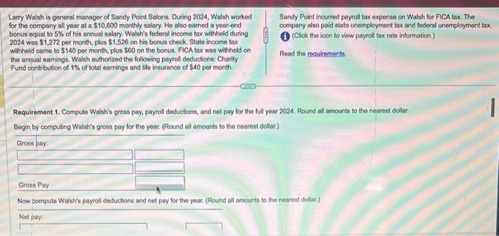 can someone help me answer this question requirements 1-5 Requirement 1. Compute