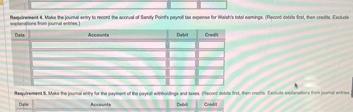 dollar.) Now bompute Walsh's payroll deductions and net pay for the yoar.