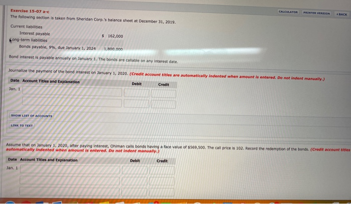  CALCULATOR PRINTER VERSION BACK Exercise 15-07- The following section is taken