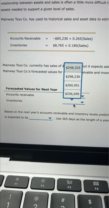 same rate as sales. However, the relationship between assets and sales is