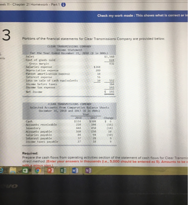  eek 11 - Chapter 21 Homework - Part 1 Check my