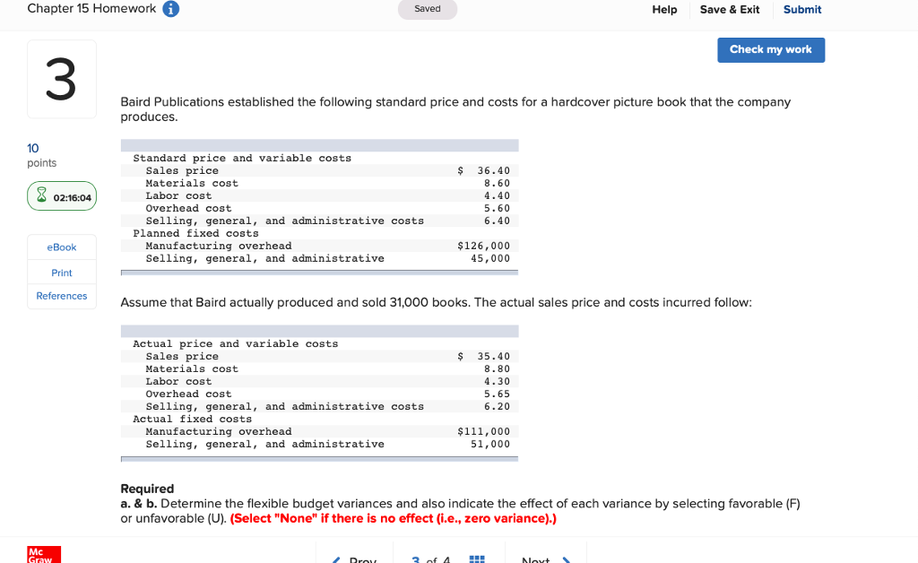  Chapter 15 Homework G Saved Help Save & Exit Submit Check