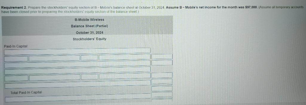 B - Mobile completed the following transactions. (i.) (Click the icon to