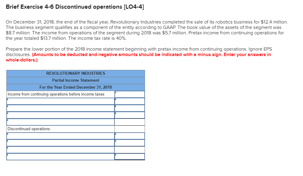 are partial income statement account balances taken from the December 31, 2018,