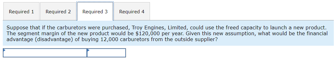 new product. The segment margin of the new product would be $120,000