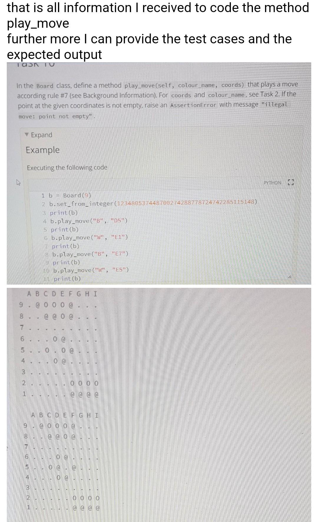 given. the following code below is my code for the rest of