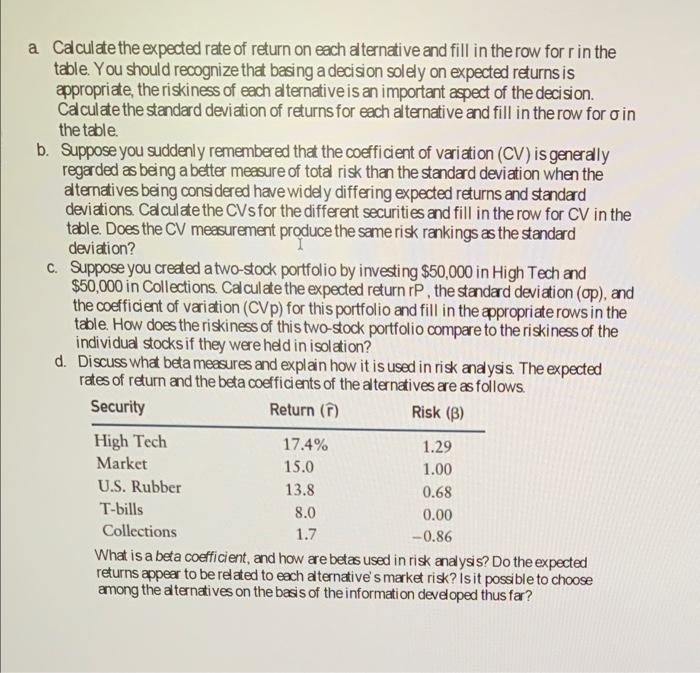 asked to take an exam that covers several financial analysis techniques. The