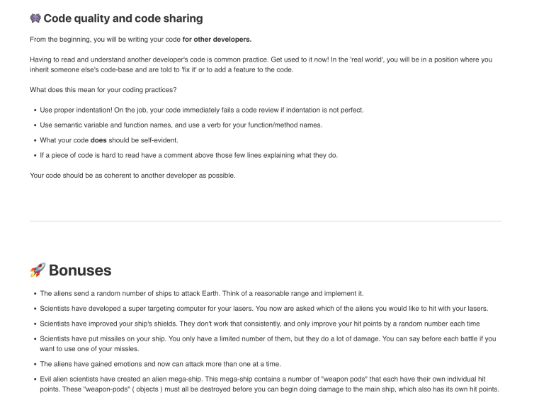 OOP, loops, and functions to build a rudimentary space battle game. The