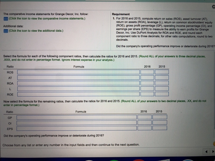 percentage (GP), operating income percentage(OI), and earnings per-share(EPS) to measure the ability