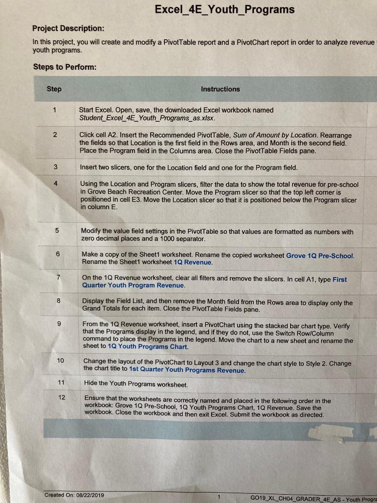 PP Project Description: In this project, you will create and modify a