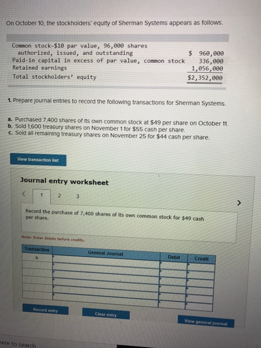  Complete journal entries part 1, 2, & 3. On October 10,