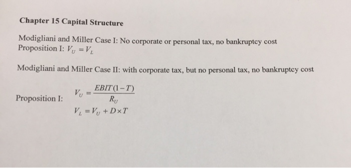  Please indicate correct answer only no explanation Chapter 15 Capital Structure