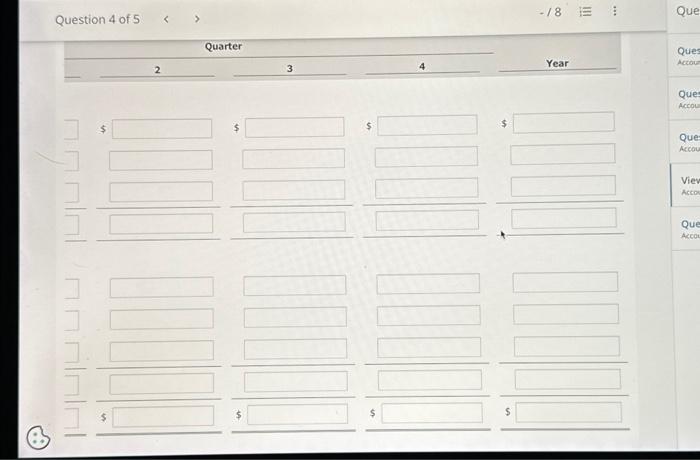 produced (by quarters): 8.800,10,560,12,320,14,080. Olrect tabor: Time is 3.00 hours per unit.