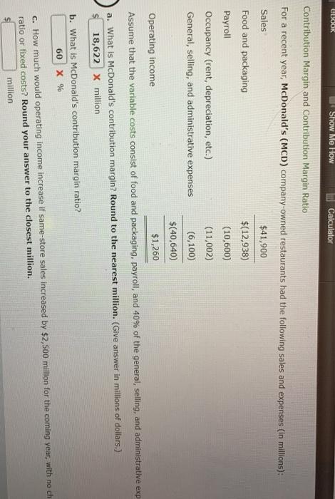  BOOK Show Me How Calculator Contribution Margin and Contribution Margin Ratio