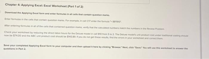 I need help. pls add the formulars thank you. Chapter 4: Applying