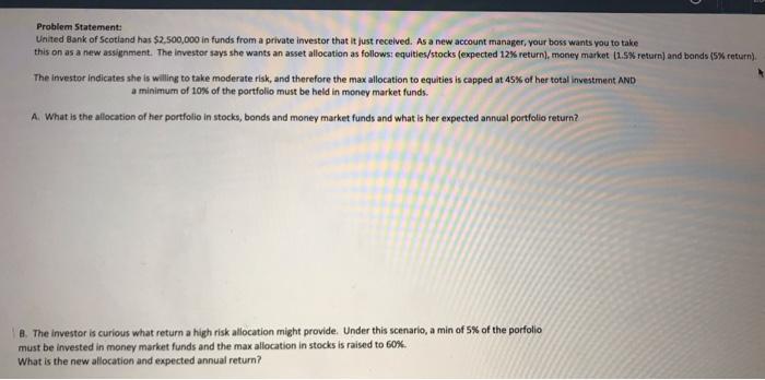 this need to be solved using solver function. Problem Statement: United Bank