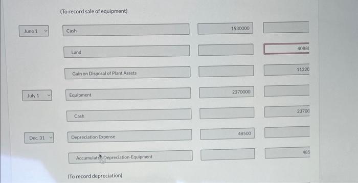 purchased on January 1, 2017. The equipment was sold for $648,000. June
