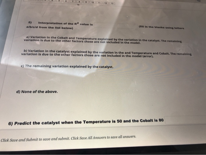 temperature 0.964 0.993 Coefficients Click Save and Submit to save and submit.