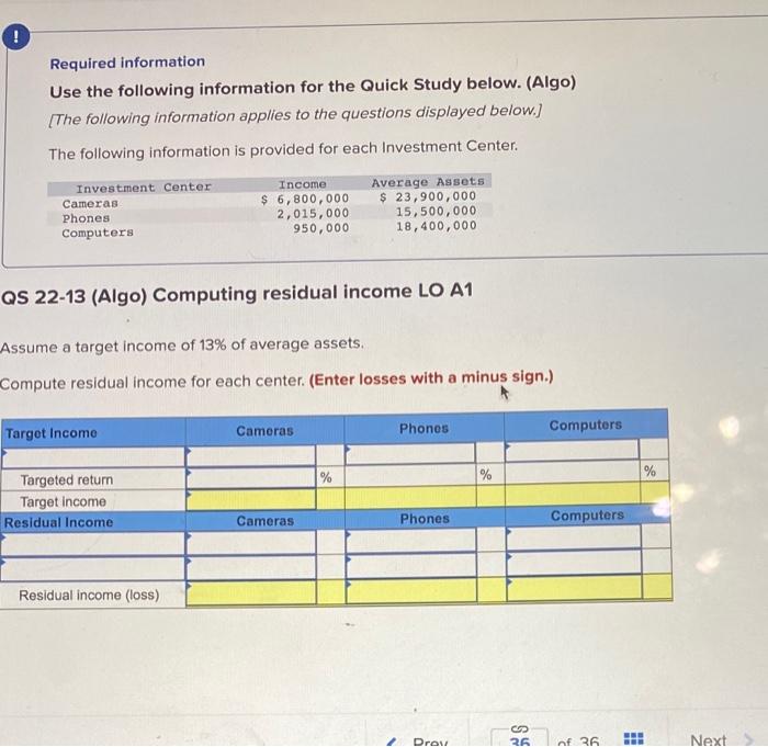  ! Required information Use the following information for the Quick Study