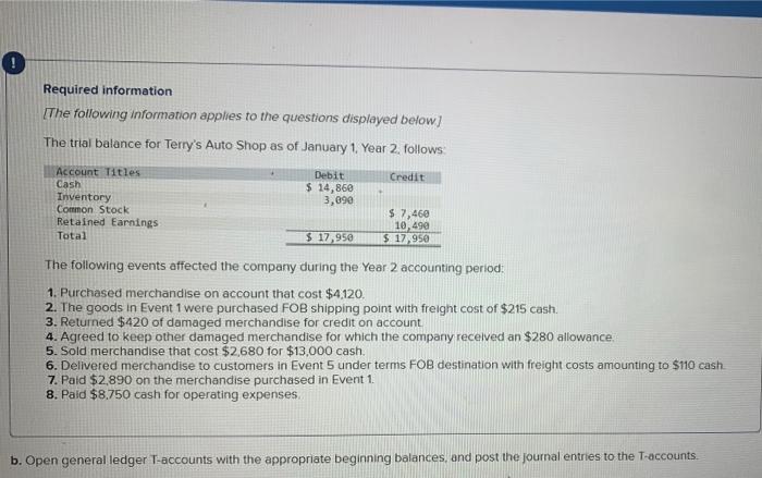 please fix what i have wrong or am missing. O Required information