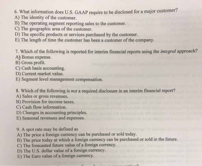  6-10 6. What information does U.S. GAAP require to be disclosed