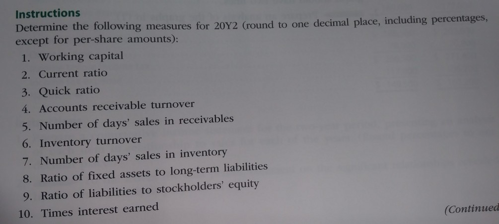 of days sales in inventory Ratio of fixed assets to long-term liabilities