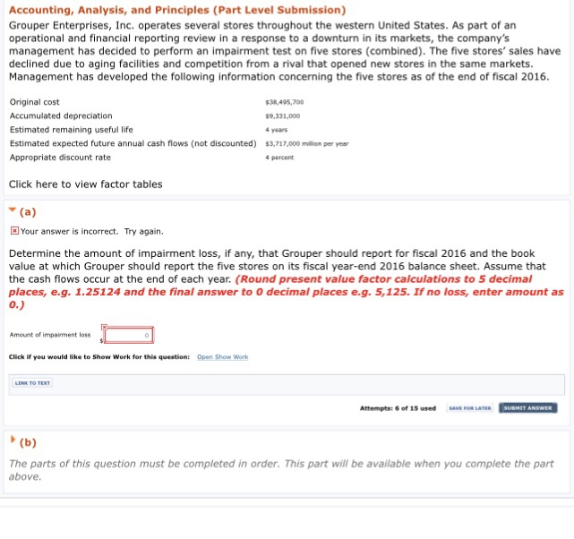  Help with part A Accounting, Analysis, and Principles (Part Level Submission)