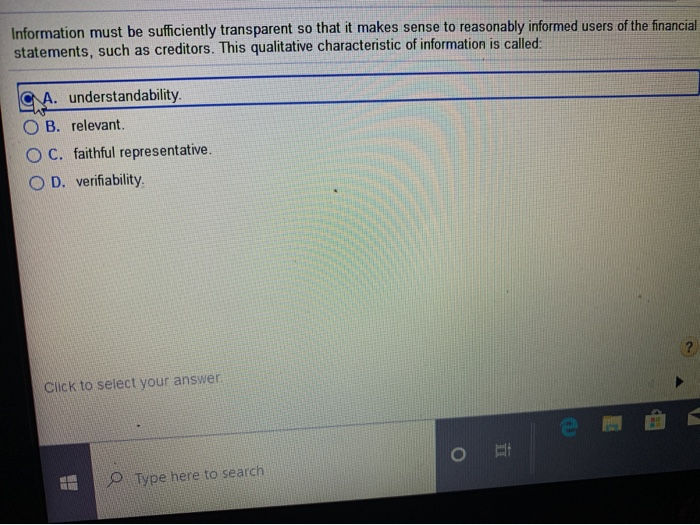 makes sense to reasonably informed users of the financial statements, such as