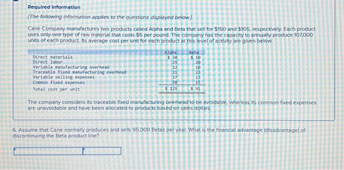 each product. its average cost per unit for each product at this