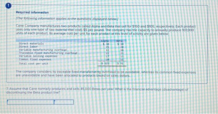 level of activity are given below. The company considers its traceable fixed