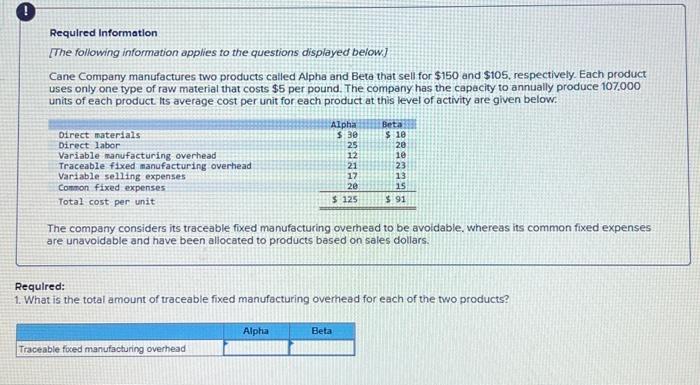 of each product its average cost per unit for each product at